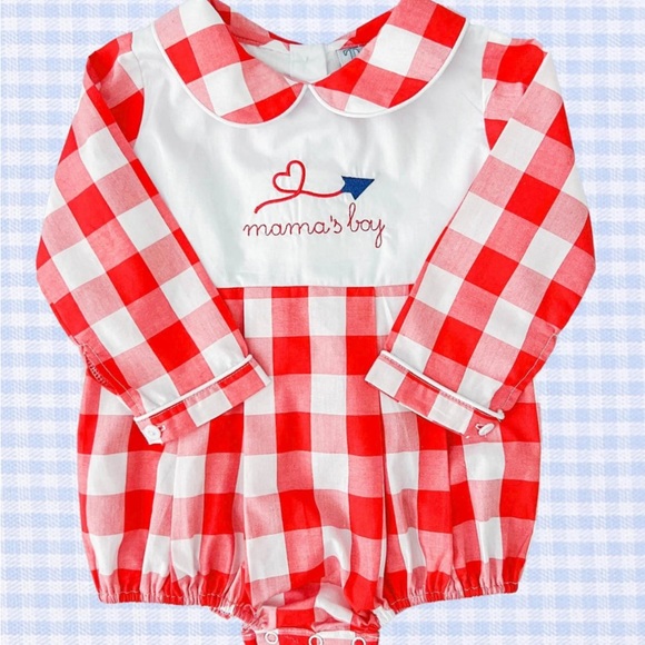 Brothers matching smocked bubble & jogging set - Picture 3 of 6